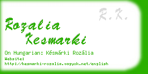 rozalia kesmarki business card