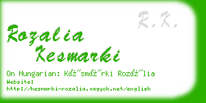 rozalia kesmarki business card